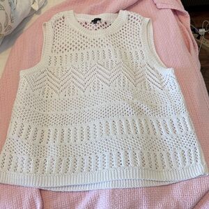 Talbots White Sleeveless Knit Top